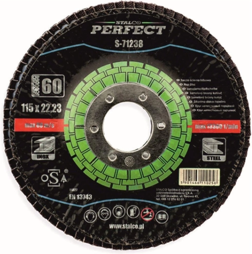 Disc lamelar 115 × 22,23 mm, granulație 100, zirconiu STALCO