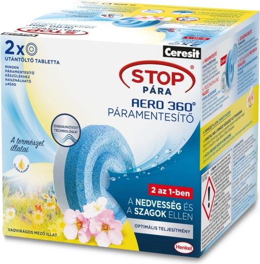 Tablete de rezervă Ceresit Stop umiditate Aero 360° Pajiște cu flori 2 × 450 g