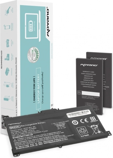Baterie Movano BK03XL pentru HP Pavilion x360 14-ba 3400 mAh 39 Wh