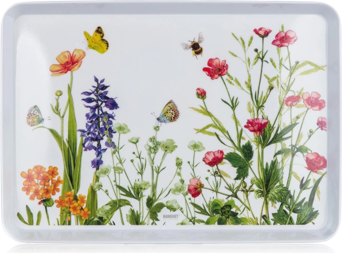 Tavă din melamină MEADOW 30 × 21,5 cm, albă