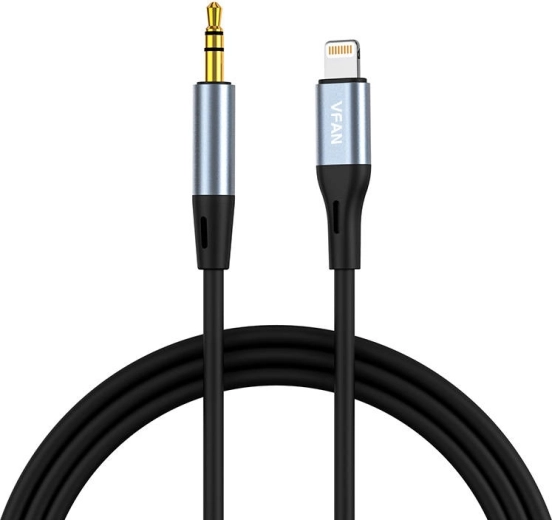 Cablu VFAN L05 Lightning la mini jack 3,5 mm AUX, 1 m (gri)