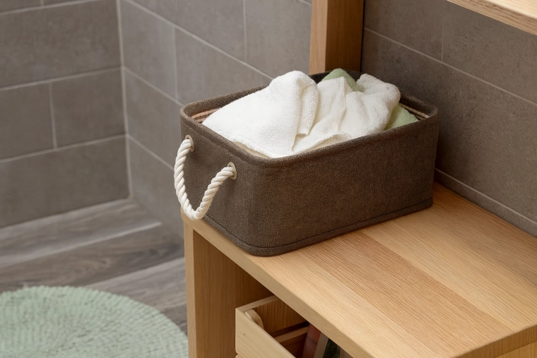 Ideal pentru baie, pentru prosoape și cosmetice