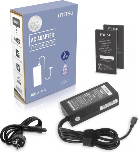 Adaptor de alimentare Mitsu pentru laptop 65 W USB‑C (USB Power Delivery)
