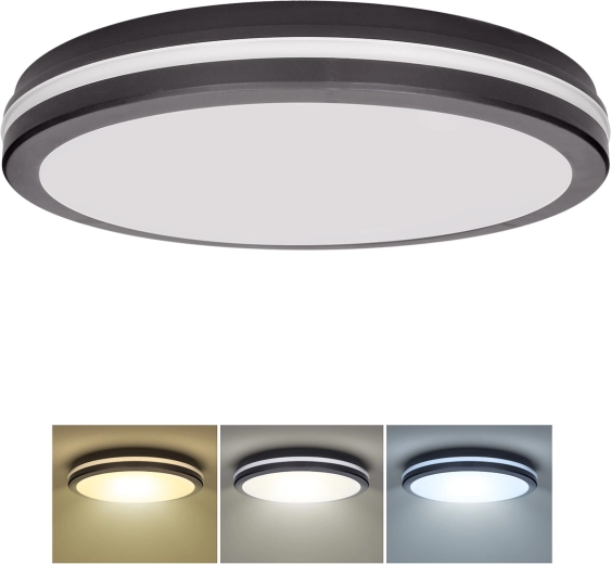 Plafonieră LED Solight Gari 44 W 3960 lm 3CCT IP65 neagră
