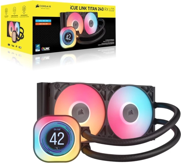 Corsair iCUE Link Titan 240 RX RGB AIO răcire cu lichid pentru procesor 240 mm cu LCD