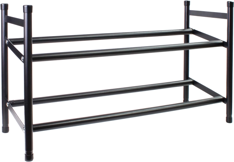 Suport de încălțăminte din fier, negru, cu două niveluri, reglabil