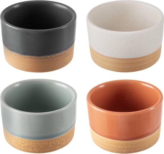 Set de 4 boluri din ceramică (gresie) cu diametrul de 6,5 cm
