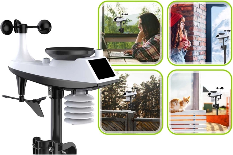 Multisenzor exterior complet cu anemometru și pluviometru