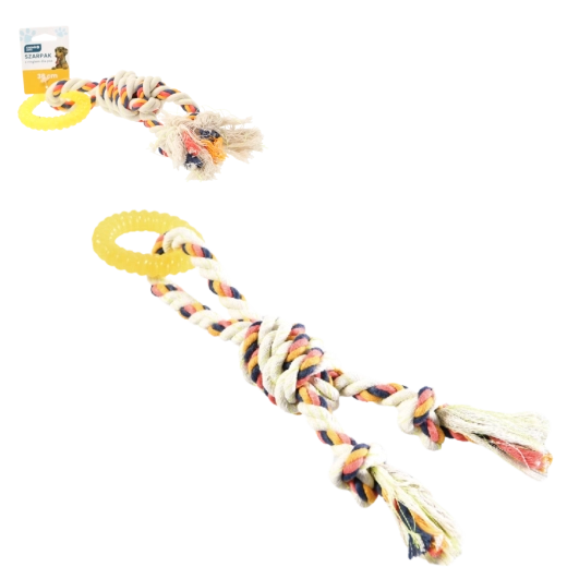 Jucărie rezistentă pentru câini, frânghie cu inel 38 cm