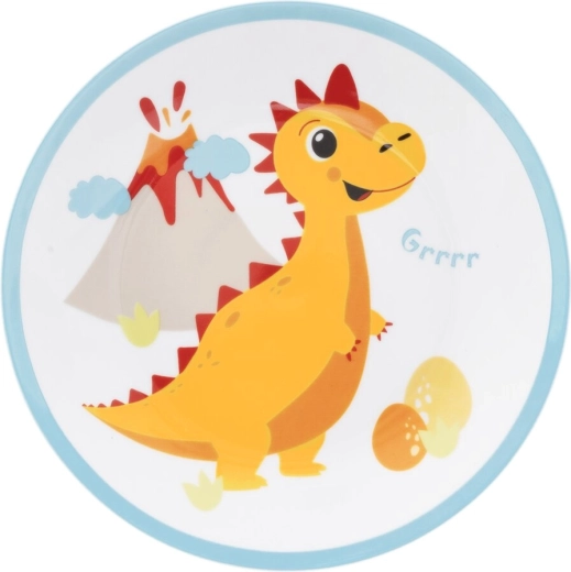 Farfurie porționată pentru copii, puțin adâncă, DINO 21 cm - 1 bucată