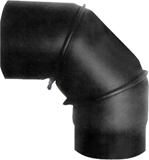 Cot de fum rotativ 130 mm, 90°, oțel 1,5 mm, negru