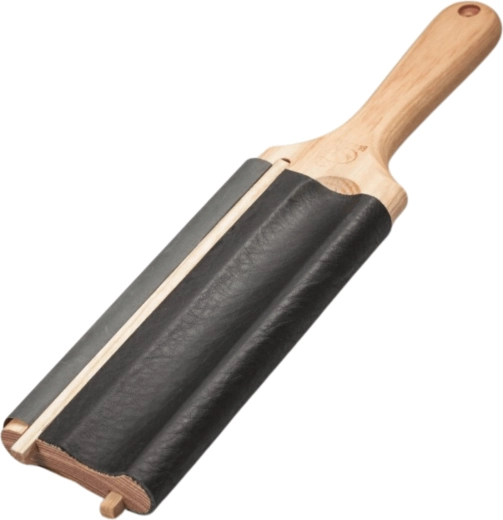 Paddle strop din piele dublă față BeaverCraft pentru cuțite de linguri, cu pastă de lustruire P01