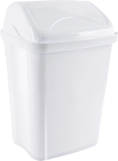 Coș de gunoi Vittario cu capac basculant 16 l, alb