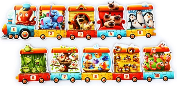 Puzzlika Tren – puzzle educative 20 piese, 94 cm