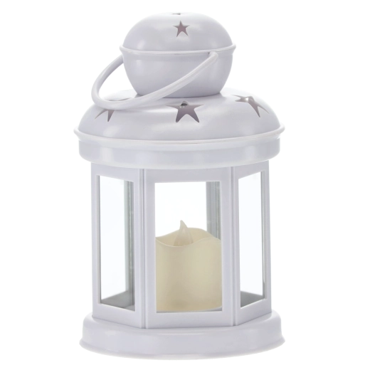 Lampion decorativ LED cu decupaje în formă de stea 10 × 10 × 19 cm