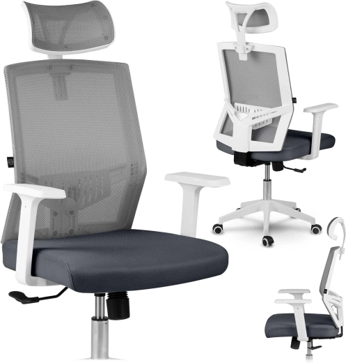 Scaun de birou ergonomic din microplasă Sofotel Rotar, gri închis