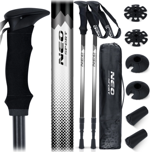 Bețe de trekking Neo-Sport NS-381 cu sistem antishock 65–135 cm
