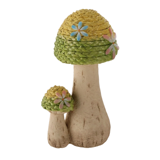 Decorațiune de grădină ciuperci împletite – figurină rustică pentru exterior