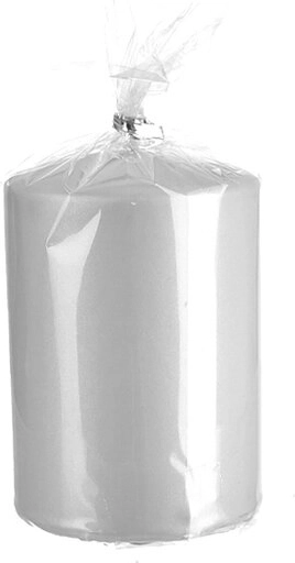 Lumânare cilindrică gri mată 7 × 10 cm