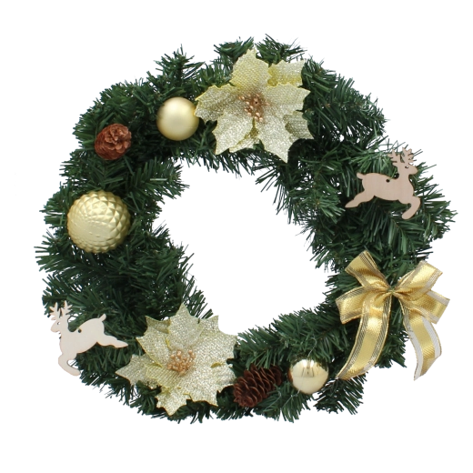 Coroniță de Crăciun aurie 40 cm