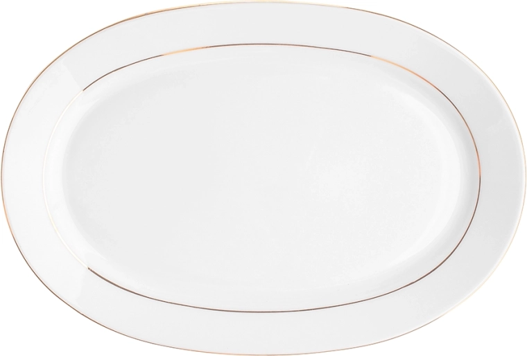 Platou oval de servire MariaPaula klasyka „linie aurie” 28 cm