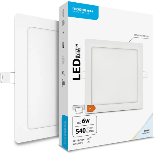 Panou LED pătrat încastrat Modee Lighting 6 W alb rece 540 lm
