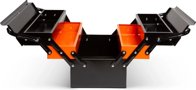 Valiză metalică pentru scule cu deschidere tip acordeon 430 × 210 × 200 mm