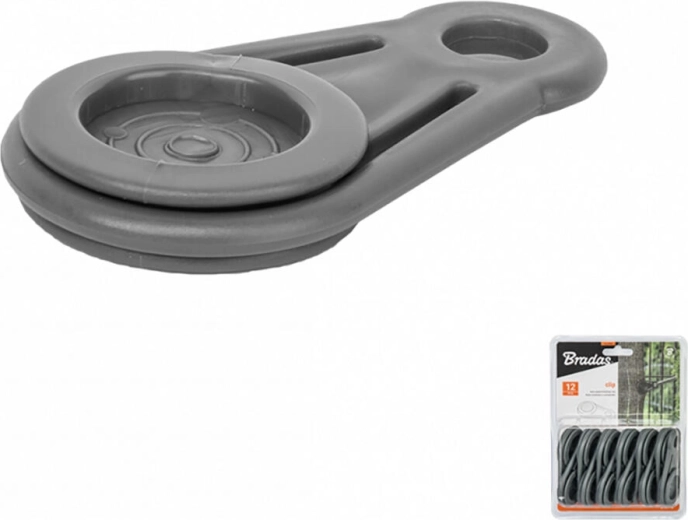 Clemă de fixare cu inel și mâner, plastic, 12 buc