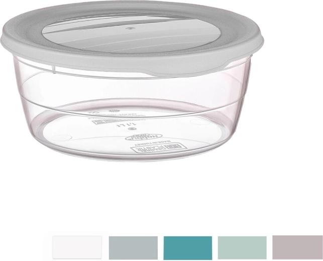 Cutie rotundă din plastic Trend 0,7 l, mix de culori