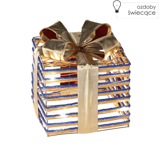 Cadou luminos de Crăciun cu fundă albastră 20 cm