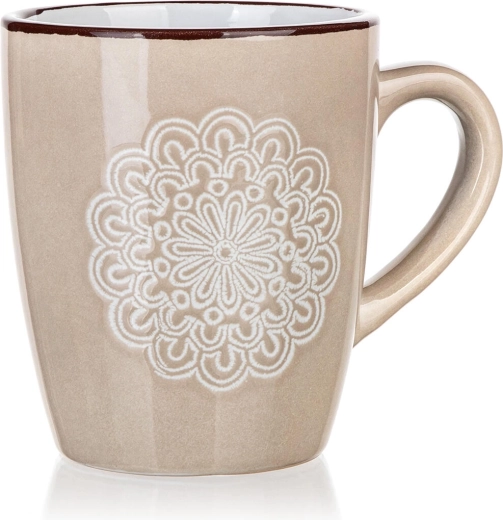 Cană ceramică 400 ml cu motiv dantelă SHAPE