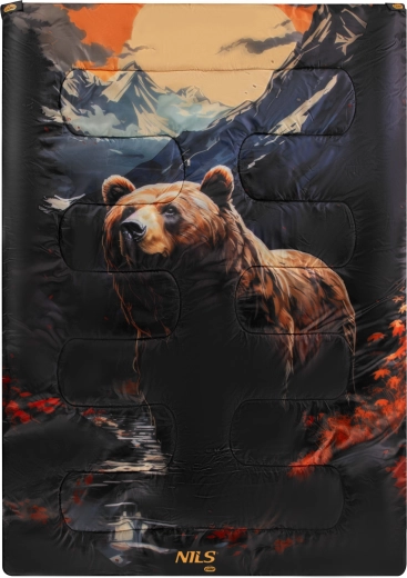 Sac de dormit NILS Camp Bear 3‑în‑1, dublu sau două saci de dormit separați