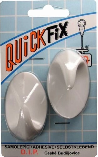 Cârlige ovale autocolante albe (2 buc.)