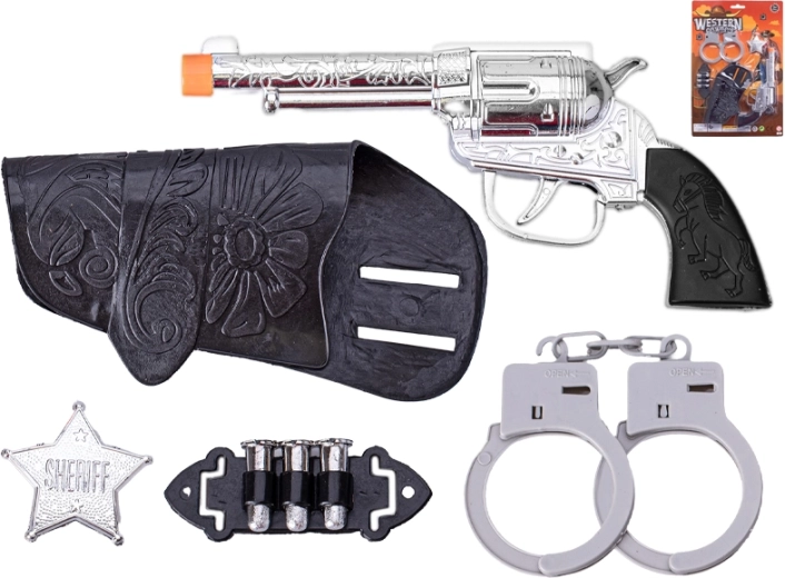 Set western pentru micii șerifi cu pistol cu capse 19 cm