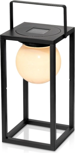 Felinar LED solar de grădină negru 15 × 15 × 30 cm