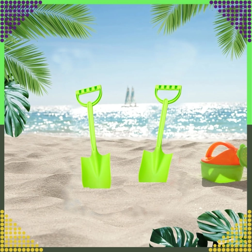 Lopată de nisip pentru copii din plastic 64 cm – verde
