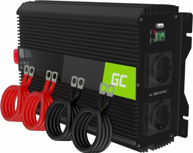 Green Cell INVGC10 invertor auto de tensiune PRO 12V la 230V, 2000W/4000W