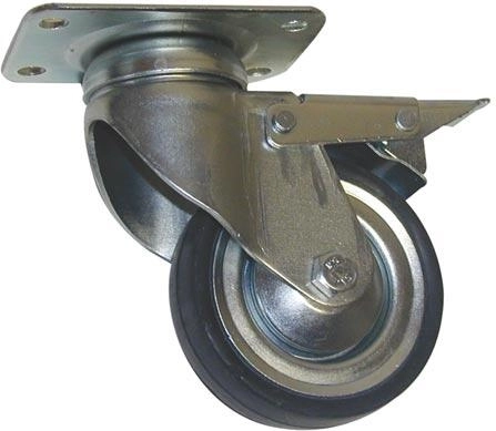Roată pivotantă cu frână 125 mm, capacitate 80 kg