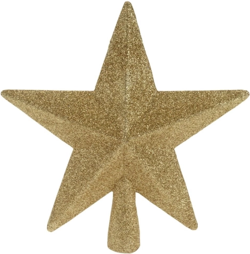 Stea aurie nesfărâmabilă pentru vârful bradului de Crăciun 19 cm