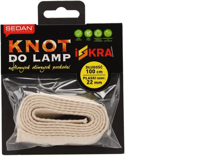 Fitil plat din bumbac 22 mm × 100 cm pentru lămpi și torțe