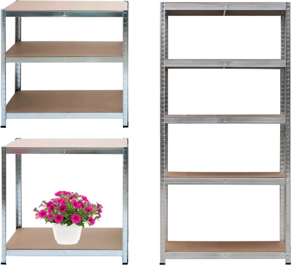 Raft metalic de depozitare 2în1, 5 polițe 180 × 90 × 40 cm