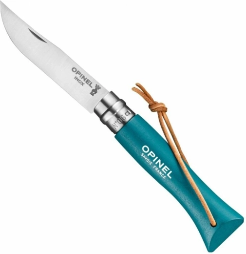 Opinel Nr. 06 Trekking cuțit de buzunar, turcoaz, lemn de fag, 7 cm