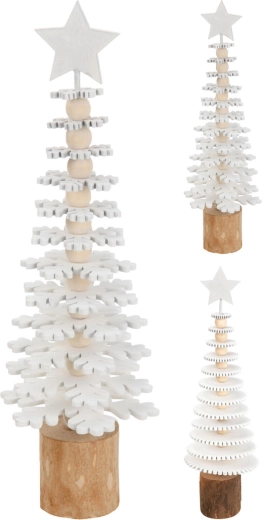 Decorațiune de Crăciun din lemn – brăduț alb 25 cm
