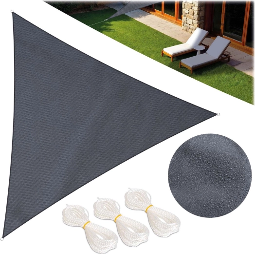Pânză de umbrire triunghiulară 7 m², gri