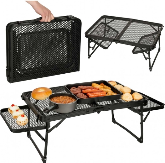 Masă de camping pliabilă cu structură de aluminiu