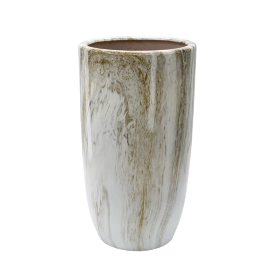 Ghiveci ceramic cu efect de marmură 40 × 40 × 74 cm