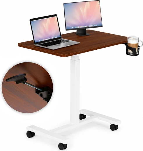 Măsuță mobilă cu înălțime reglabilă pentru laptop ModernHome 70 × 48 cm, blat maro - 1 bucată