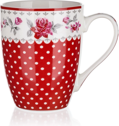 Cană ceramică Rosa 340 ml roșie