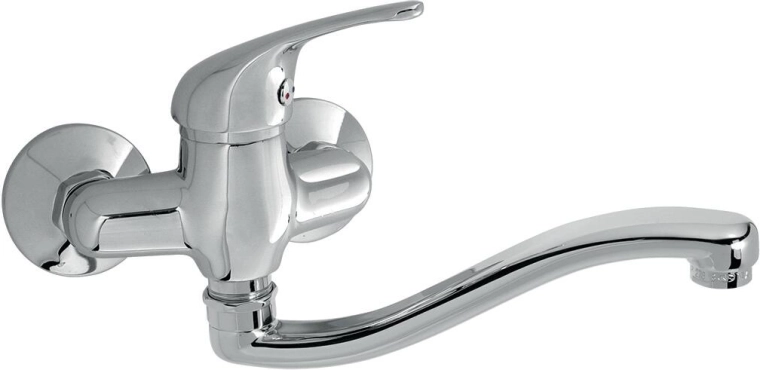 Baterie murală pentru chiuvetă Titania Iris cu pipă de 250 mm, crom