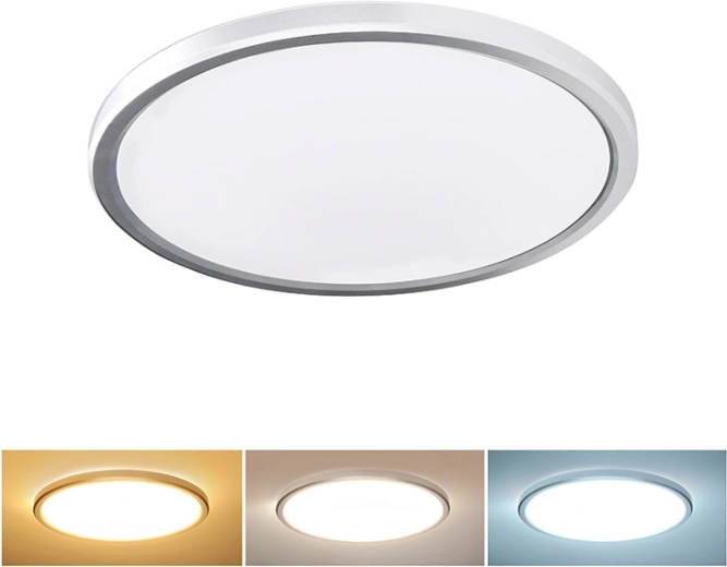 Plafonieră LED Solight Acate IP54 24 W 2160 lm 3CCT 30 cm argintie
